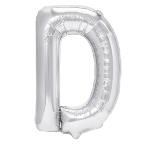 Balon foliowy litera D srebrny 40cm N