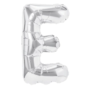 Balon foliowy litera E srebrny 40cm N