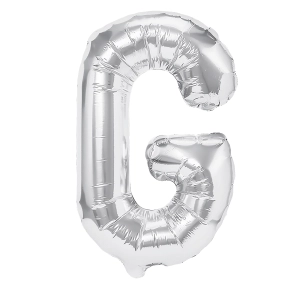 Balon foliowy litera G srebrny 40cm N