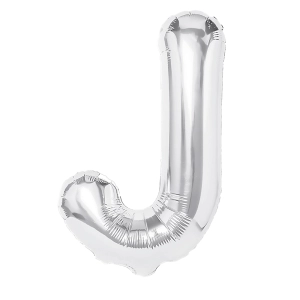 Balon foliowy litera J srebrny 40cm N