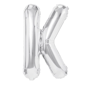Balon foliowy litera K srebrny 40cm N
