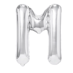 Balon foliowy litera M srebrny 40cm N