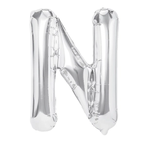 Balon foliowy litera N srebrny 40cm N