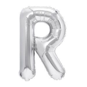 Balon foliowy litera R srebrny 40cm N