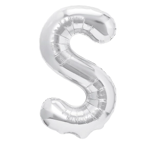 Balon foliowy litera S srebrny 40cm N