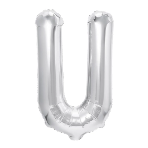 Balon foliowy litera U srebrny 40cm N