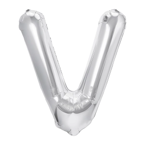 Balon foliowy litera V srebrny 40cm L