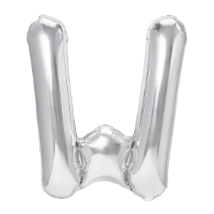 Balon foliowy litera W srebrny 40cm N