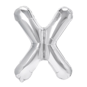 Balon foliowy litera X srebrny 40cm L