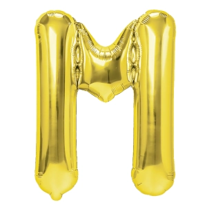 Balon foliowy litera M złoty 70cm L