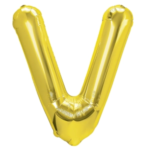 Balon foliowy litera V złoty 70cm L