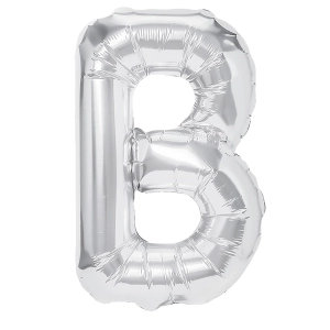 Balon foliowy litera B srebrny 70cm L