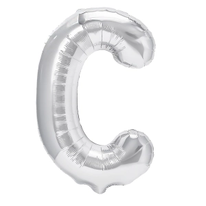 Balon foliowy litera C srebrny 70cm L