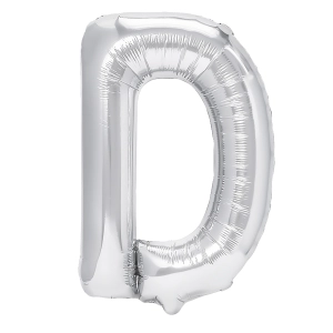 Balon foliowy litera D srebrny 70cm L