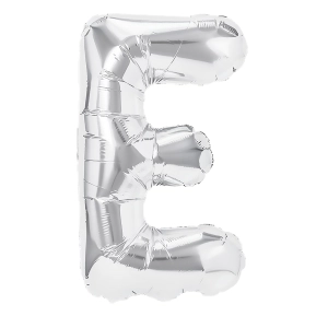 Balon foliowy litera E srebrny 70cm L