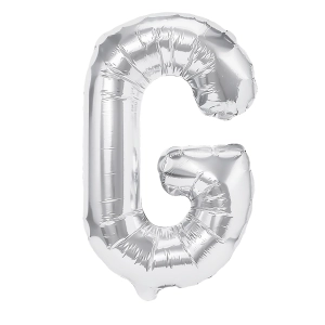 Balon foliowy litera G srebrny 70cm L