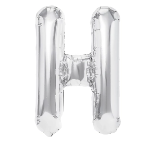 Balon foliowy litera H srebrny 70cm L