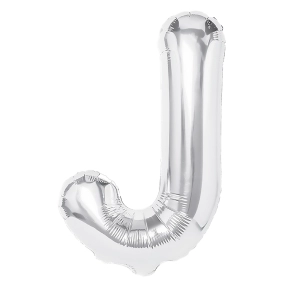 Balon foliowy litera J srebrny 70cm L