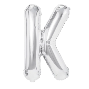 Balon foliowy litera K srebrny 70cm L