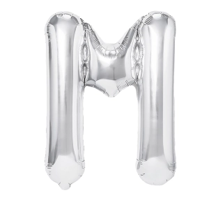 Balon foliowy litera M srebrny 70cm L