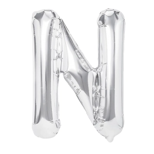 Balon foliowy litera N srebrny 70cm L
