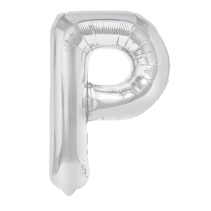 Balon foliowy litera P srebrny 70cm L