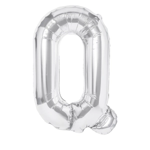 Balon foliowy litera Q srebrny 70cm L