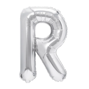 Balon foliowy litera R srebrny 70cm L