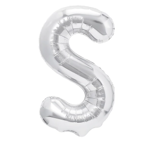Balon foliowy litera S srebrny 70cm L