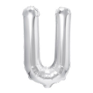 Balon foliowy litera U srebrny 70cm L
