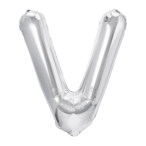 Balon foliowy litera V srebrny 70cm L