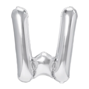 Balon foliowy litera W srebrny 70cm L