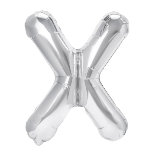 Balon foliowy litera X srebrny 70cm L
