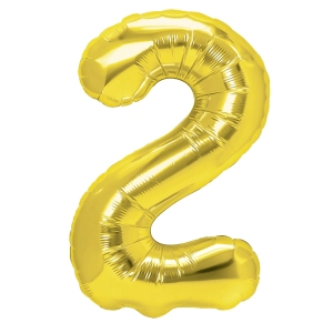 Balon foliowy cyfra 2 złoty 100cm N