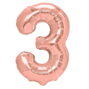 Balon foliowy cyfra 3 rose gold 100cm B