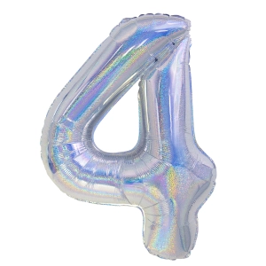 Balon foliowy cyfra 4 holograficzny 100cm N