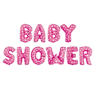Balon foliowy BABY SHOWER różowe w serca N
