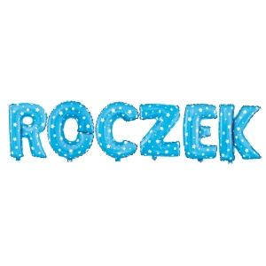 Balon foliowy napis ROCZEK niebieskie w gwiazdki N