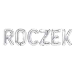 Balon foliowy napis ROCZEK srebrny N