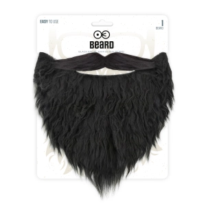 Sztuczna broda z wąsami czarna