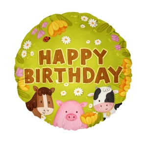 Balon foliowy Happy Birthday Farma 45cm