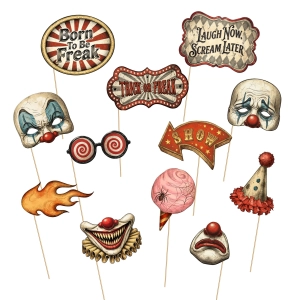 Rekwizyty do zdjęć Halloween Freak Show 12 szt