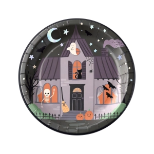 Talerzyki papierowe Halloween Spooky Friends 18 cm 6 szt