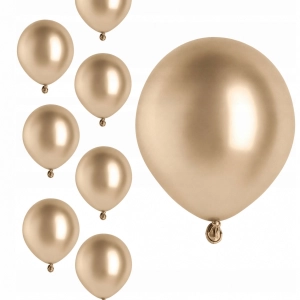 Balony chromowane Glossy szampańskie złoto 12 cm 50 szt PartyDeco