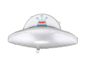 Balon foliowy UFO, 79x55 cm, srebrny