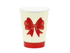 Kubeczki Kokarda, 250 ml, czerwono-beżowy