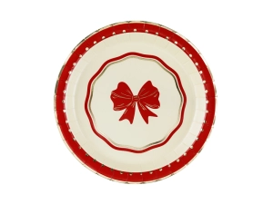 Talerzyki Kokarda, 18 cm, czerwono-beżowy