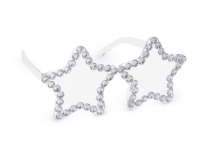 Okulary Gwiazdy z diamencikami, 14,5x7 cm, srebrny