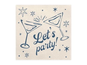 Serwetki Let's party!, 33x33 cm, beżowy