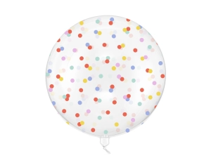 Balon Bubble Kropki, 60 cm, transparentny